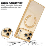 Capa de telemóvel MagSafe em TPU com padrão CD quadrado de ângulo reto e eletrochapado, para iPhone 17 Pro Max, para iPhone 17 Pro, para iPhone 17, para iPhone Air, para iPhone 16 Pro Max, para iPhone 16 Pro