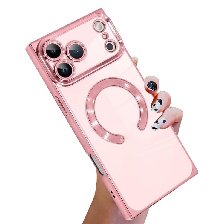 Capa de telemóvel MagSafe em TPU com padrão CD quadrado de ângulo reto e eletrochapado, para iPhone 17 Pro Max, para iPhone 17 Pro, para iPhone 17, para iPhone Air, para iPhone 16 Pro Max, para iPhone 16 Pro