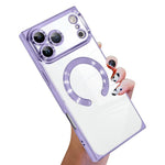 Capa de telemóvel MagSafe em TPU com padrão CD quadrado de ângulo reto e eletrochapado, para iPhone 17 Pro Max, para iPhone 17 Pro, para iPhone 17, para iPhone Air, para iPhone 16 Pro Max, para iPhone 16 Pro