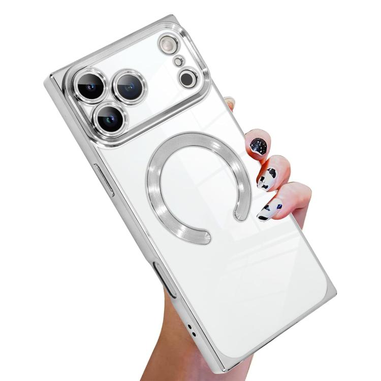 Capa de telemóvel MagSafe em TPU com padrão CD quadrado de ângulo reto e eletrochapado, para iPhone 17 Pro Max, para iPhone 17 Pro, para iPhone 17, para iPhone Air, para iPhone 16 Pro Max, para iPhone 16 Pro