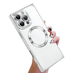 Capa de telemóvel MagSafe em TPU com padrão CD quadrado de ângulo reto e eletrochapado, para iPhone 17 Pro Max, para iPhone 17 Pro, para iPhone 17, para iPhone Air, para iPhone 16 Pro Max, para iPhone 16 Pro