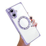 Capa de telemóvel MagSafe em TPU com padrão CD quadrado de ângulo reto e eletrochapado, para iPhone 16 Plus, para iPhone 16, para iPhone 15 Pro Max, para iPhone 15 Pro, para iPhone 15 Plus, para iPhone 15