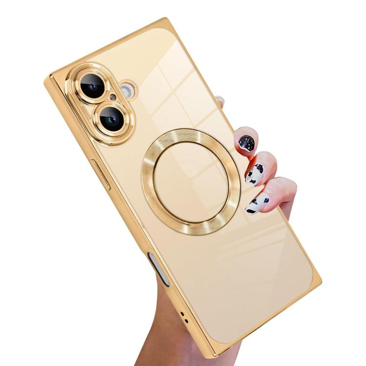 Capa de telemóvel MagSafe em TPU com padrão CD quadrado de ângulo reto e eletrochapado, para iPhone 16 Plus, para iPhone 16, para iPhone 15 Pro Max, para iPhone 15 Pro, para iPhone 15 Plus, para iPhone 15