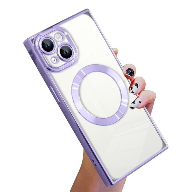 Capa de telemóvel MagSafe em TPU com padrão CD quadrado de ângulo reto e eletrochapado, para iPhone 16 Plus, para iPhone 16, para iPhone 15 Pro Max, para iPhone 15 Pro, para iPhone 15 Plus, para iPhone 15