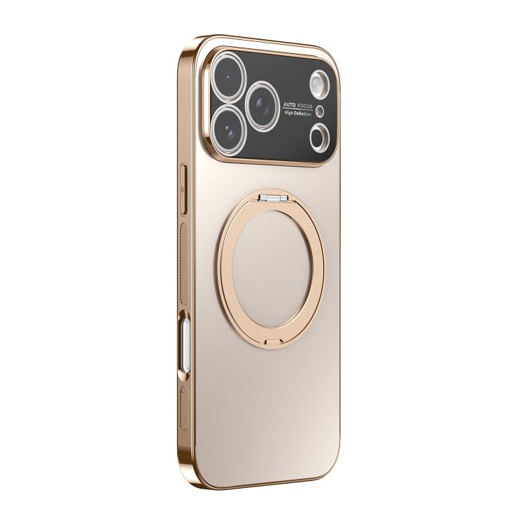 Capa de telemóvel MagSafe eletrochapada com suporte giratório 360 graus e cobertura para lente, para iPhone 17 Pro Max, para iPhone 17 Pro, para iPhone 17, para iPhone Air, para iPhone 16 Pro Max, para iPhone 16 Pro