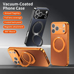 Capa de telemóvel MagSafe eletrochapada com suporte giratório 360 graus e cobertura para lente, para iPhone 17 Pro Max, para iPhone 17 Pro, para iPhone 17, para iPhone Air, para iPhone 16 Pro Max, para iPhone 16 Pro