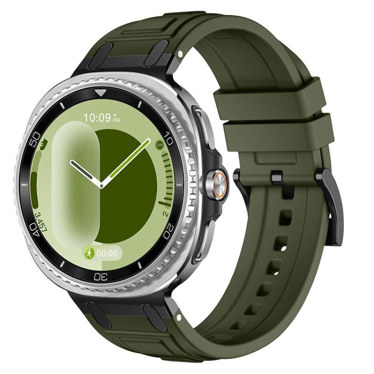 Pulseira de relógio em silicone com armadura de três camadas, para Samsung Galaxy Watch8 / Watch8 Classic
