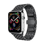 Pulseira de Relógio em Aço Inoxidável Maciço com Textura Dragon Grain para Apple Watch Series 3 & 2 & 1 38mm