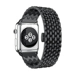 Pulseira de Relógio em Aço Inoxidável Maciço com Textura Dragon Grain para Apple Watch Series 3 & 2 & 1 38mm