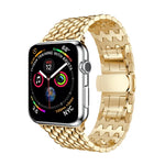 Pulseira de Relógio em Aço Inoxidável Maciço com Textura Dragon Grain para Apple Watch Series 3 & 2 & 1 38mm
