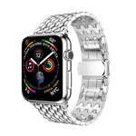 Pulseira de Relógio em Aço Inoxidável Maciço com Textura Dragon Grain para Apple Watch Series 3 & 2 & 1 38mm