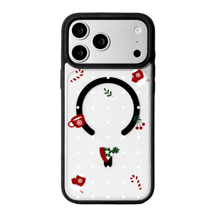 Capa de Telemóvel da Série Natal com Forte Magnetismo e Borda Pintada a Preto, Para iPhone 17 Pro Max, Para iPhone 17 Pro, Para iPhone 17