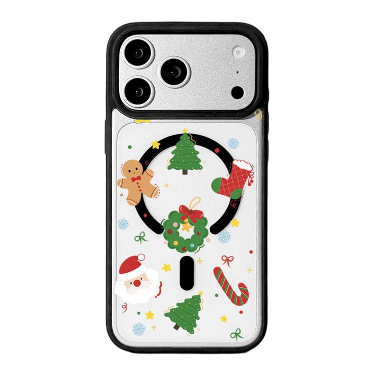 Capa de Telemóvel da Série Natal com Forte Magnetismo e Borda Pintada a Preto, Para iPhone 17 Pro Max, Para iPhone 17 Pro, Para iPhone 17