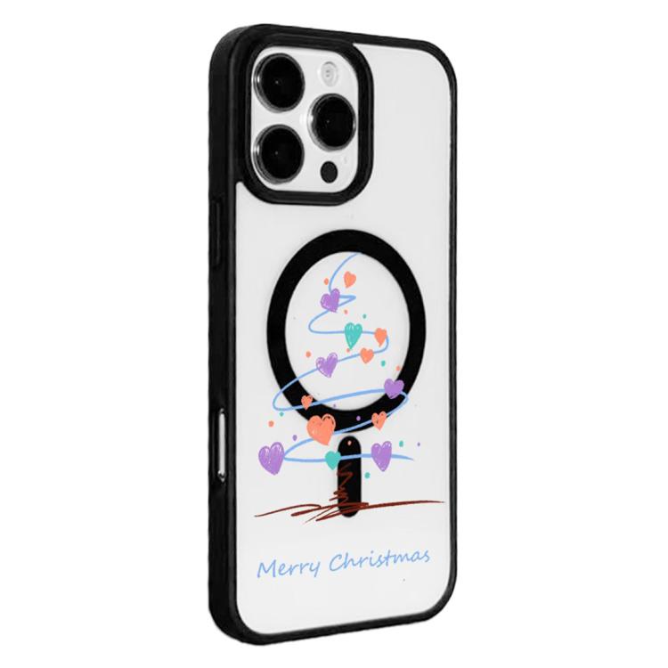 Capa de Telemóvel da Série Natal com Forte Magnetismo e Borda Pintada a Preto, Para iPhone 16 Pro Max, Para iPhone 16 Pro, Para iPhone 16