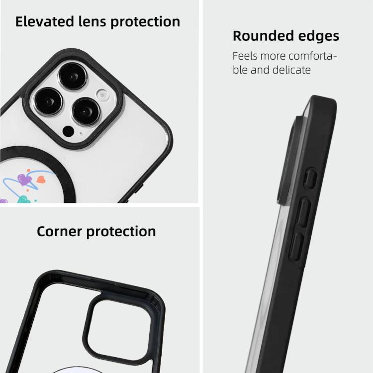 Capa de Telemóvel da Série Natal com Forte Magnetismo e Borda Pintada a Preto, Para iPhone 16 Pro Max, Para iPhone 16 Pro, Para iPhone 16