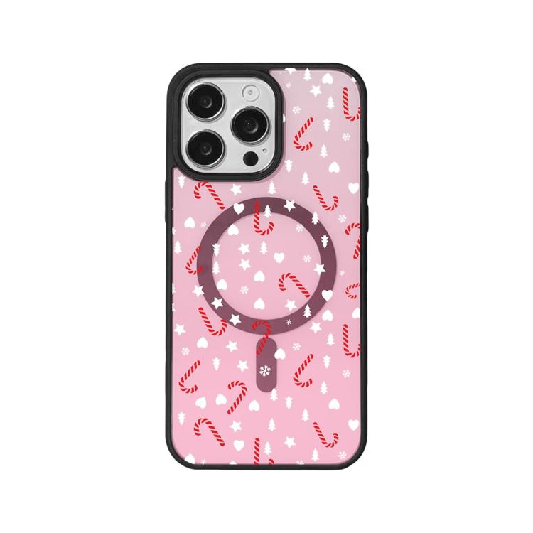 Capa de Telemóvel da Série Natal com Forte Magnetismo e Borda Pintada a Preto, Para iPhone 16 Pro Max, Para iPhone 16 Pro, Para iPhone 16