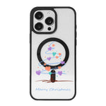 Capa de Telemóvel da Série Natal com Forte Magnetismo e Borda Pintada a Preto, Para iPhone 16 Pro Max, Para iPhone 16 Pro, Para iPhone 16