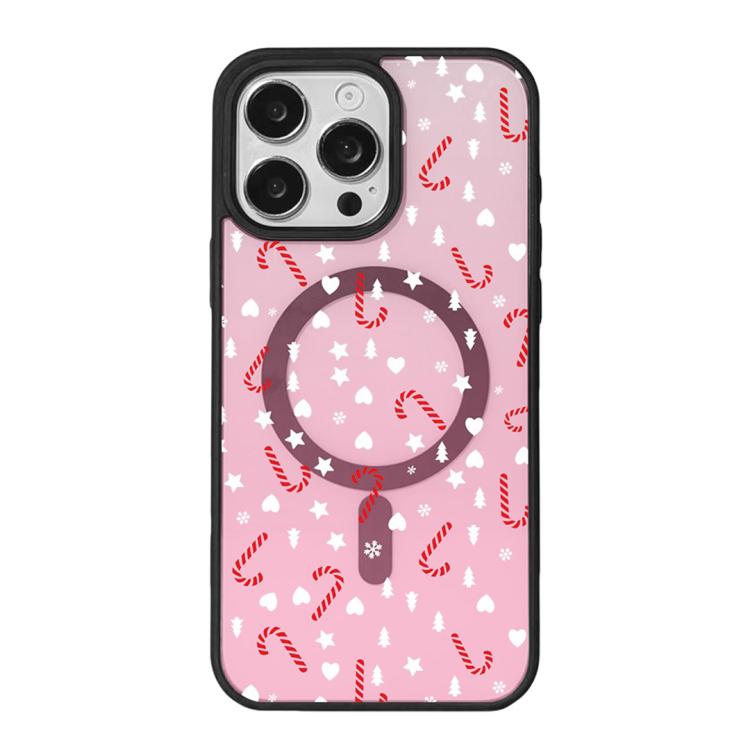 Capa de Telemóvel da Série Natal com Forte Magnetismo e Borda Pintada a Preto, Para iPhone 16 Pro Max, Para iPhone 16 Pro, Para iPhone 16