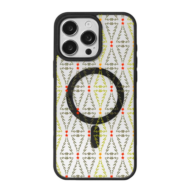 Capa de Telemóvel da Série Natal com Forte Magnetismo e Borda Pintada a Preto, Para iPhone 16 Pro Max, Para iPhone 16 Pro, Para iPhone 16