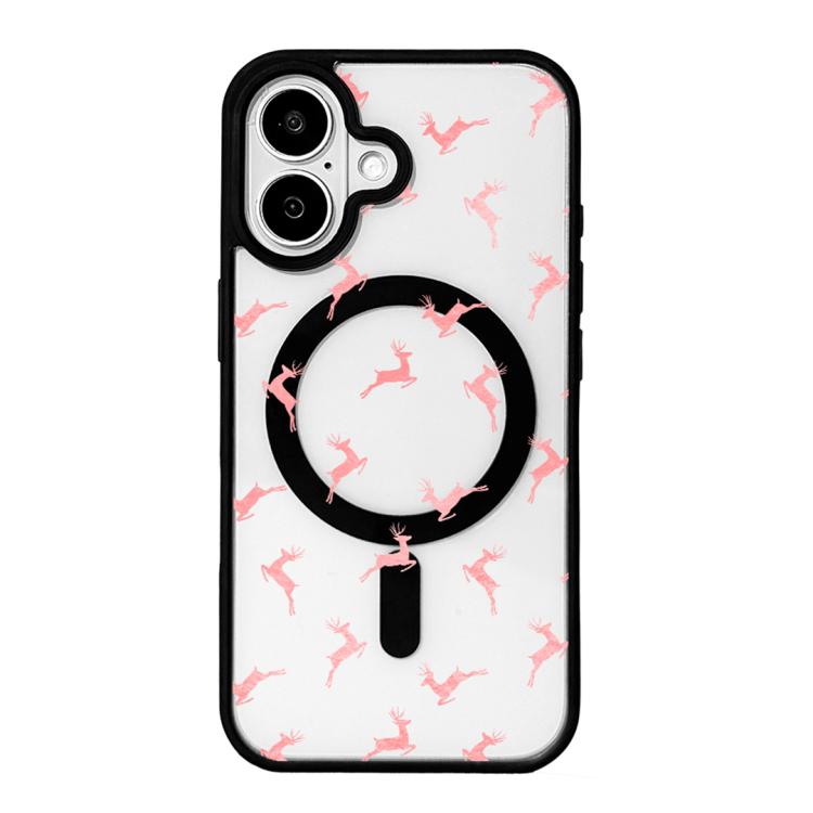 Capa de Telemóvel da Série Natal com Forte Magnetismo e Borda Pintada a Preto, Para iPhone 16 Pro Max, Para iPhone 16 Pro, Para iPhone 16