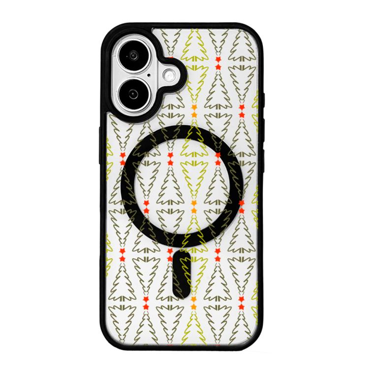 Capa de Telemóvel da Série Natal com Forte Magnetismo e Borda Pintada a Preto, Para iPhone 16 Pro Max, Para iPhone 16 Pro, Para iPhone 16