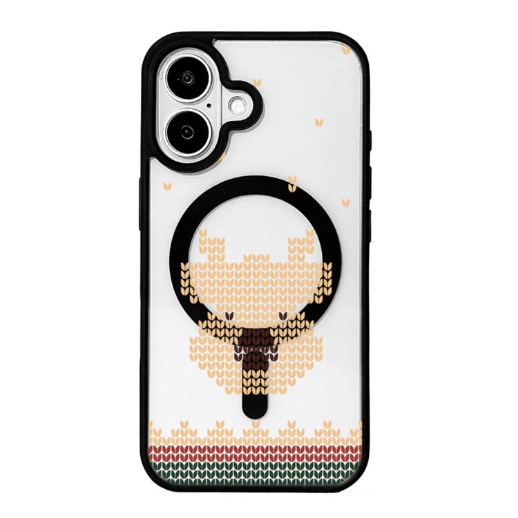 Capa de Telemóvel da Série Natal com Forte Magnetismo e Borda Pintada a Preto, Para iPhone 16 Pro Max, Para iPhone 16 Pro, Para iPhone 16