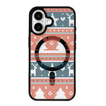 Capa de Telemóvel da Série Natal com Forte Magnetismo e Borda Pintada a Preto, Para iPhone 16 Pro Max, Para iPhone 16 Pro, Para iPhone 16
