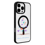 Capa de Telemóvel da Série Natal com Forte Magnetismo e Borda Pintada a Preto, Para iPhone 15 Pro Max, Para iPhone 15 Pro