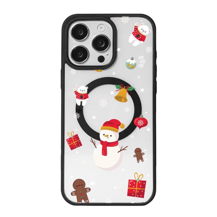 Capa de Telemóvel da Série Natal com Forte Magnetismo e Borda Pintada a Preto, Para iPhone 15 Pro Max, Para iPhone 15 Pro