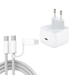 Carregador A3365 PD40W USB-C / Type-C com Cabo de Dados Type-C para Type-C / 8 Pinos, Ficha UE, Ficha UE + Cabo 2 em 1 de 1m