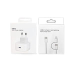 Carregador A3365 PD40W USB-C / Type-C com Cabo de Dados Type-C para Type-C / 8 Pinos, Ficha UE, Ficha UE + Cabo 2 em 1 de 1m