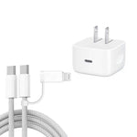 Carregador A3365 PD40W USB-C / Type-C com Cabo de Dados Type-C para Type-C / 8 Pinos, Ficha US, Ficha US + Cabo 2 em 1 de 1m
