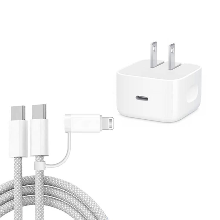 Carregador A3365 PD40W USB-C / Type-C com Cabo de Dados Type-C para Type-C / 8 Pinos, Ficha US, Ficha US + Cabo 2 em 1 de 1m