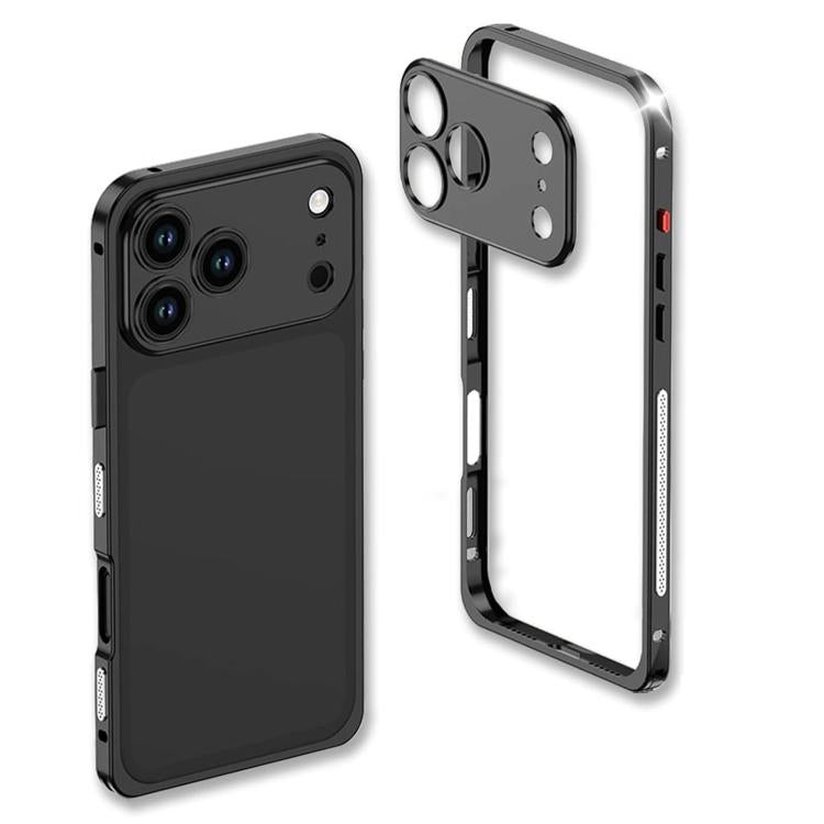 Capa de telemóvel anti-choque ultra fina com estrutura metálica de liga e moldura para lente, para iPhone 17 Pro Max, para iPhone 17 Pro