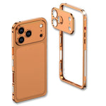 Capa de telemóvel anti-choque ultra fina com estrutura metálica de liga e moldura para lente, para iPhone 17 Pro Max, para iPhone 17 Pro