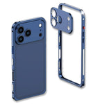 Capa de telemóvel anti-choque ultra fina com estrutura metálica de liga e moldura para lente, para iPhone 17 Pro Max, para iPhone 17 Pro