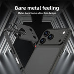 Capa de telemóvel anti-choque ultra fina com estrutura metálica de liga e moldura para lente, para iPhone 17 Pro Max, para iPhone 17 Pro