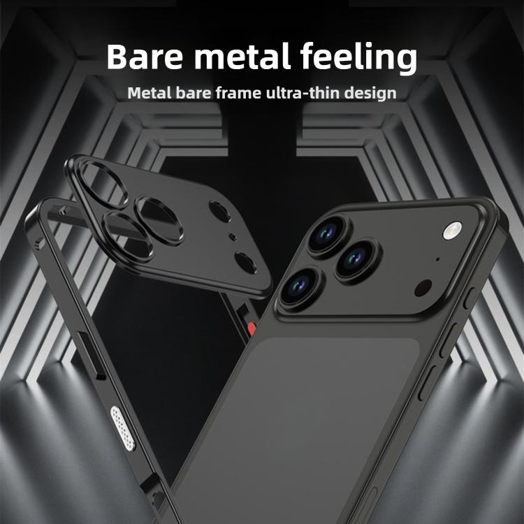 Capa de telemóvel anti-choque ultra fina com estrutura metálica de liga e moldura para lente, para iPhone 17 Pro Max, para iPhone 17 Pro