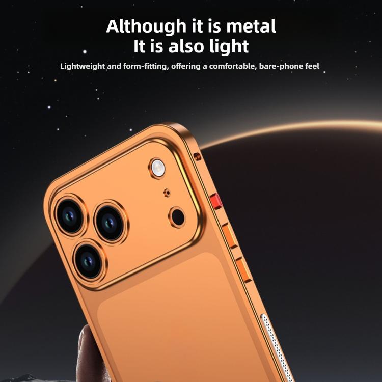 Capa de telemóvel anti-choque ultra fina com estrutura metálica de liga e moldura para lente, para iPhone 17 Pro Max, para iPhone 17 Pro