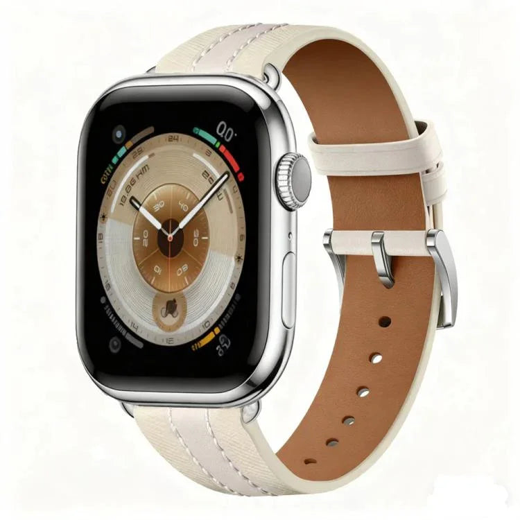 Pulseira de Relógio em Pele Genuína com Blocos de Cor, Para Apple Watch 46mm / 49mm / 45mm / 44mm, Para Apple Watch 42mm / 41mm / 40mm / 38mm