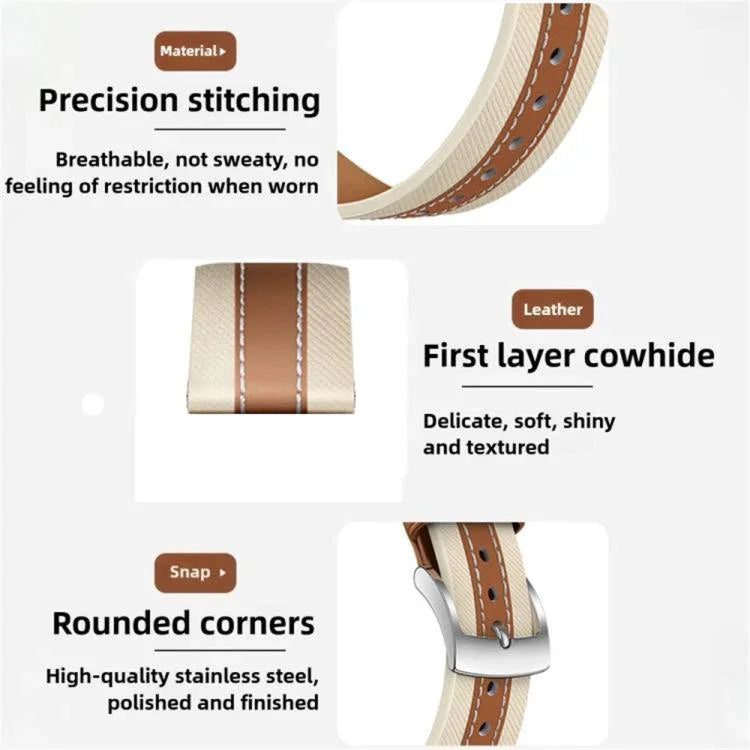 Pulseira de Relógio em Pele Genuína com Blocos de Cor, Para Apple Watch 46mm / 49mm / 45mm / 44mm, Para Apple Watch 42mm / 41mm / 40mm / 38mm