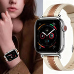 Pulseira de Relógio em Pele Genuína com Blocos de Cor, Para Apple Watch 46mm / 49mm / 45mm / 44mm, Para Apple Watch 42mm / 41mm / 40mm / 38mm
