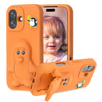 Capa para telemóvel à prova de choque Penguin Baby EVA com suporte, para iPhone 17 Pro Max, para iPhone 17 Pro, para iPhone 17, para iPhone Air, para iPhone 16 Pro Max, para iPhone 16 Pro, para iPhone 16, para iPhone 15 Pro Max