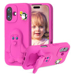 Capa para telemóvel à prova de choque Penguin Baby EVA com suporte, para iPhone 17 Pro Max, para iPhone 17 Pro, para iPhone 17, para iPhone Air, para iPhone 16 Pro Max, para iPhone 16 Pro, para iPhone 16, para iPhone 15 Pro Max