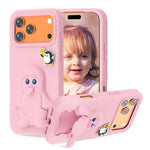 Capa para telemóvel à prova de choque Penguin Baby EVA com suporte, para iPhone 17 Pro Max, para iPhone 17 Pro, para iPhone 17, para iPhone Air, para iPhone 16 Pro Max, para iPhone 16 Pro, para iPhone 16, para iPhone 15 Pro Max