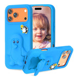 Capa para telemóvel à prova de choque Penguin Baby EVA com suporte, para iPhone 17 Pro Max, para iPhone 17 Pro, para iPhone 17, para iPhone Air, para iPhone 16 Pro Max, para iPhone 16 Pro, para iPhone 16, para iPhone 15 Pro Max