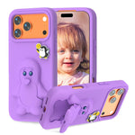 Capa para telemóvel à prova de choque Penguin Baby EVA com suporte, para iPhone 17 Pro Max, para iPhone 17 Pro, para iPhone 17, para iPhone Air, para iPhone 16 Pro Max, para iPhone 16 Pro, para iPhone 16, para iPhone 15 Pro Max