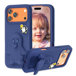 Capa para telemóvel à prova de choque Penguin Baby EVA com suporte, para iPhone 17 Pro Max, para iPhone 17 Pro, para iPhone 17, para iPhone Air, para iPhone 16 Pro Max, para iPhone 16 Pro, para iPhone 16, para iPhone 15 Pro Max