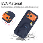 Capa para telemóvel à prova de choque Penguin Baby EVA com suporte, para iPhone 17 Pro Max, para iPhone 17 Pro, para iPhone 17, para iPhone Air, para iPhone 16 Pro Max, para iPhone 16 Pro, para iPhone 16, para iPhone 15 Pro Max