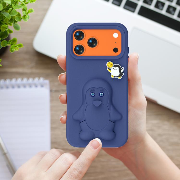 Capa para telemóvel à prova de choque Penguin Baby EVA com suporte, para iPhone 17 Pro Max, para iPhone 17 Pro, para iPhone 17, para iPhone Air, para iPhone 16 Pro Max, para iPhone 16 Pro, para iPhone 16, para iPhone 15 Pro Max